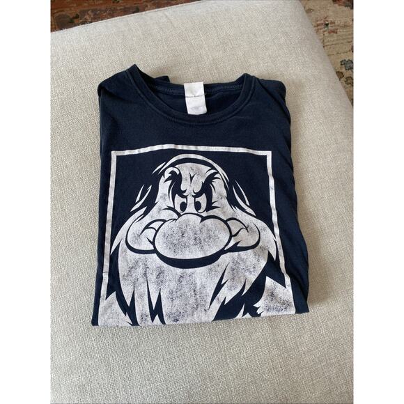Vintage 90s Disney Grumpy Snow White Graphic T Shirt XXL Mens Tee Gray Black - Picture 2 of 8